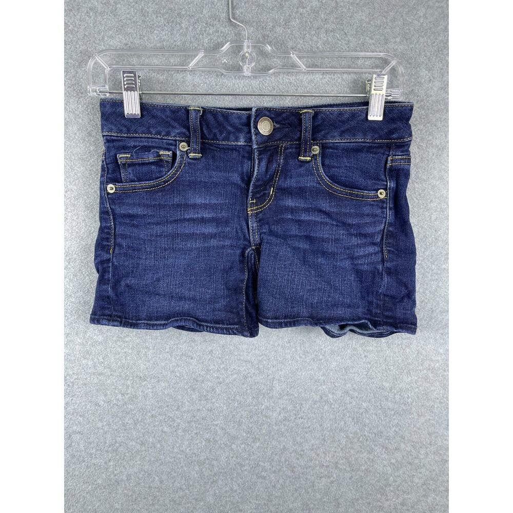 American Eagle Jean Shorts Womens 0 Blue Low Rise 27 Waist‎
